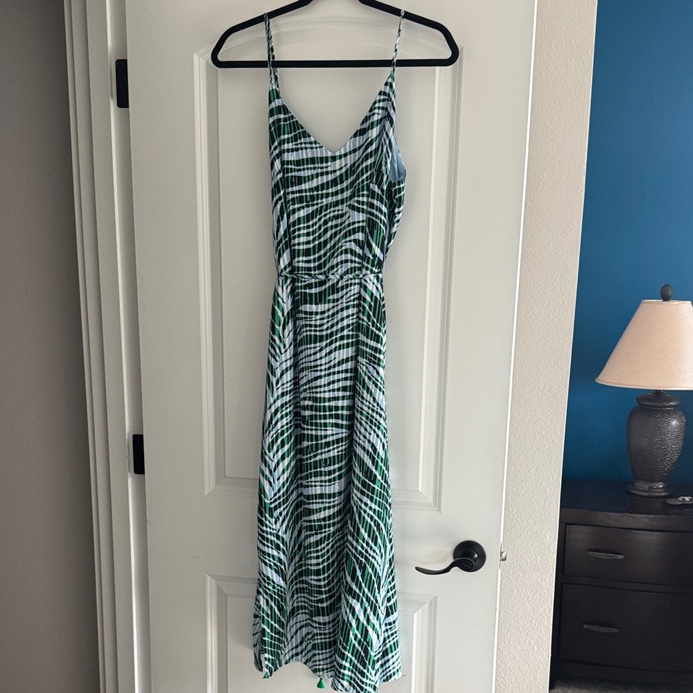 Sam Edelman Green and White Checkered Maxi Dress